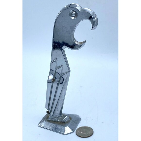 Vintage Art Deco Bottle Opener Corkscrew Barware Chrome Negbaur Parrot Retro Bar - Picture 8 of 8